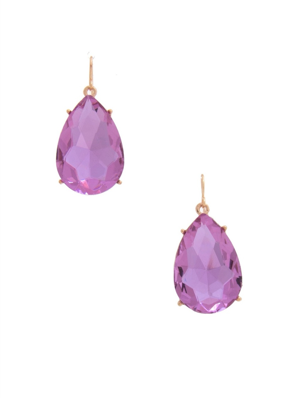 Purple Teardrop Crystal Drop Earrings - Women Jewelry